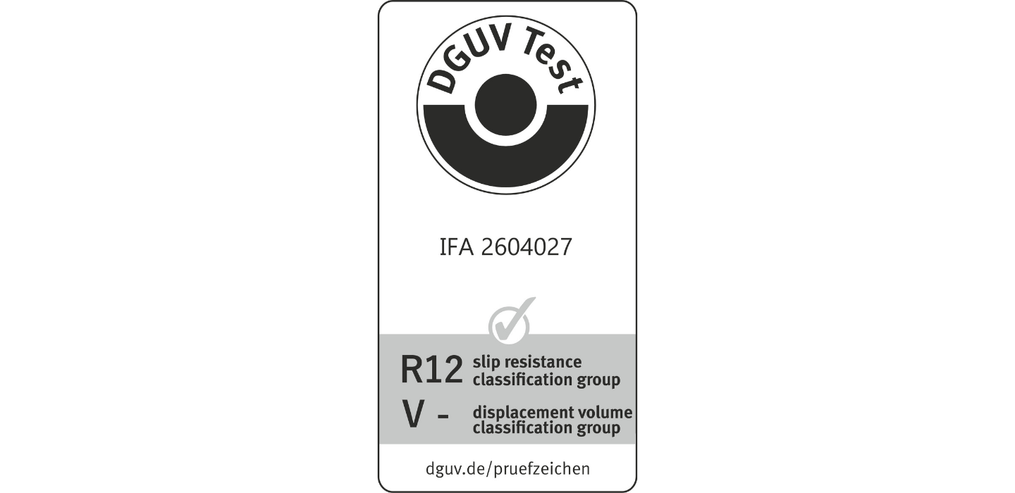 R12 Event-Tape mit sehr hoher Rutschhemmung zur Reduzierung von Unfallrisiken.